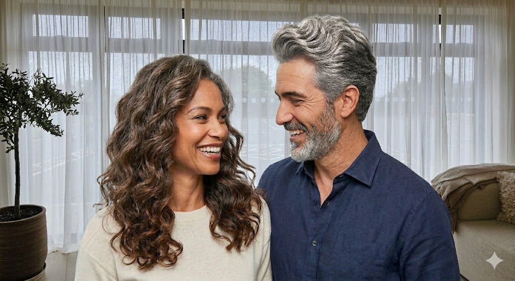 mature couple with great hair