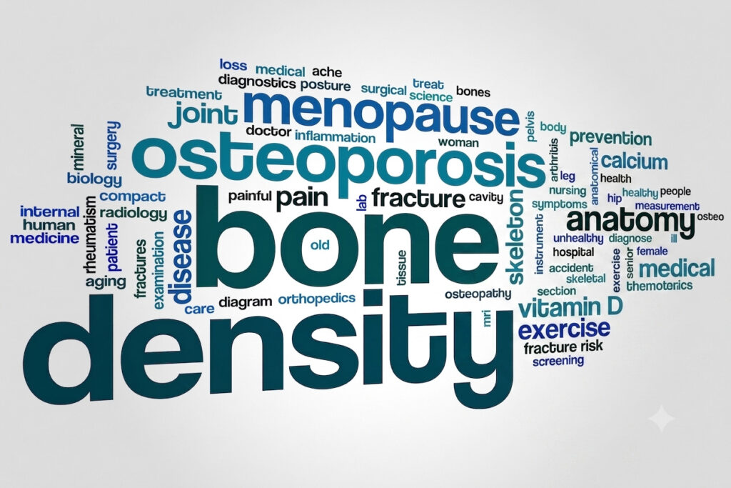 word cloud for bone density and women in midlife